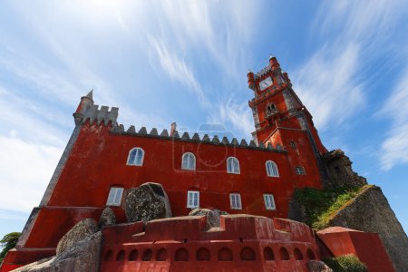 The colorful Pena Palace, famous palace and one of the seven wonders in Portugal