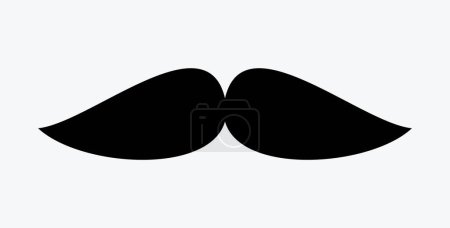 Moustache icon set. Collection of lush hipster mustaches. Gentelman retro style. Barbershop logo. Vector illustration isolated on white background.