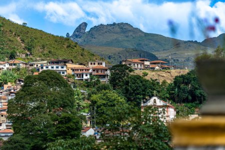 Photo for Skyline of the brazilian city of ouro preto. unesco world heritage. - Royalty Free Image