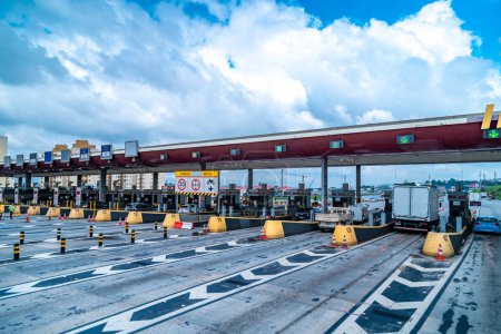Photo for Brazi - March 15, 2022: toll gate. - Royalty Free Image