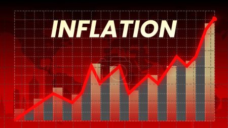 Inflation Increasing Concept background with red alarming colors 4K