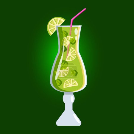 Illustration for Cocktail majito made with love - Royalty Free Image