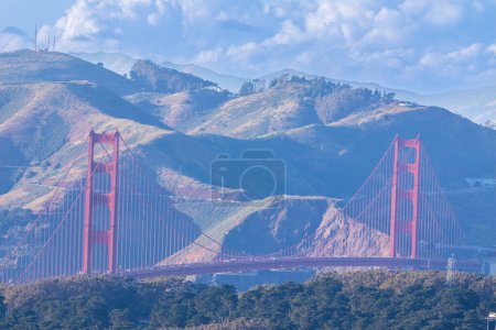 Photo for The Golden Gate Bridge via Twin Peaks. San Francisco, California, USA. - Royalty Free Image