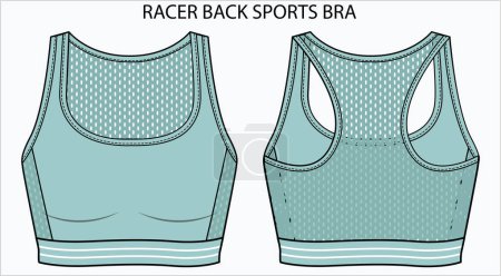 Ilustración de Bosquejo técnico de RACER BACK SPORTS BRA en boceto vectorial editable - Imagen libre de derechos
