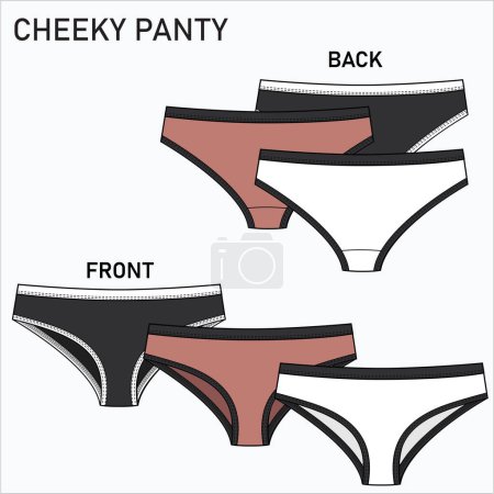 Illustration for CHEEKY PANTY FLAT SKETCH IN EDITABLE VECTOR FILE - Royalty Free Image