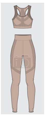 Illustration for WOMEN AND GIRLS SHAPE WEAR FOR RESORT BEACH AND SWIMMING VECTOR - Royalty Free Image