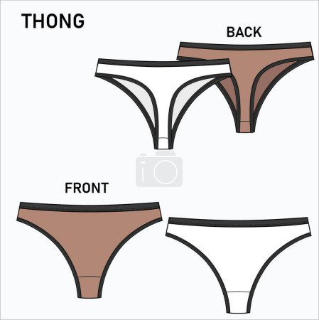 Illustration for FLAT SKETCH OF THONG UNDERWEAR IN EDITABLE VECTOR FILE - Royalty Free Image