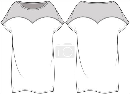 Illustration for WOMEN AND TEENS GIRLS DORM DRESS IN EDITABLE VECTOR FILE - Royalty Free Image