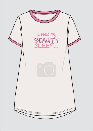 Illustration for SLEEP GRAPHIC WOMEN AND TEENS GIRLS DORMDRESS IN EDITABLE VECTOR FILE - Royalty Free Image