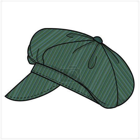 Illustration for STIFF PANEL CORDUROY BASEBALL CAP IN EDITABLE VECTOR - Royalty Free Image