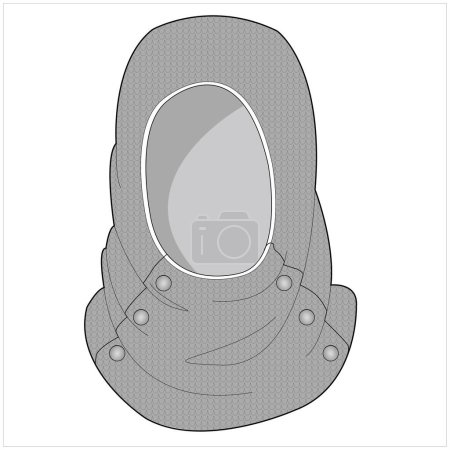 Illustration for WOOLEN KNITTED BALACLAVA IN EDITABLE VECTOR - Royalty Free Image