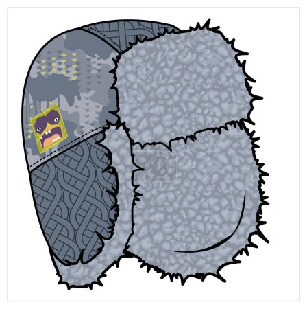Illustration for BRUSHED FLEECE TRAPPED CAP IN EDITABLE VECTOR - Royalty Free Image