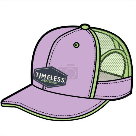Illustration for UNISEX WEAR SPORTY BASEBALL CAP IN EDITABLE VECTOR - Royalty Free Image