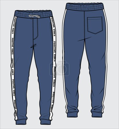 Illustration for MEN AND BOYS JOGGERS WITH SIDE DETAIL - Royalty Free Image