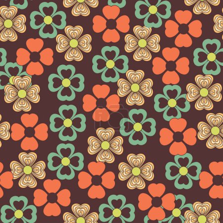 Illustration for RETRO AFRICAN FLORAL SEAMLESS PATTERN - Royalty Free Image