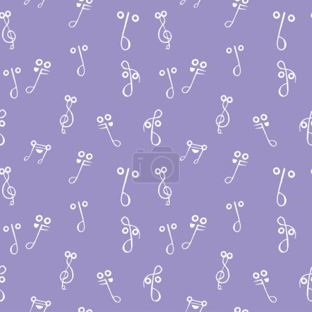 Illustration for MUSIC BEATS NODES AND NOTES SEAMLESS PRINT PATTERN - Royalty Free Image