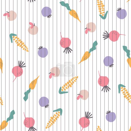 Illustration for VEGETABLE AND FRUIT SEAMLESS PATTERN - Royalty Free Image