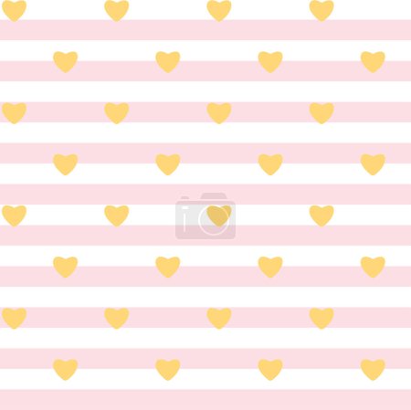 Illustration for HEART AND STRIPE SEAMLESS PATTERN IN EDITABLE VECTOR FILE - Royalty Free Image