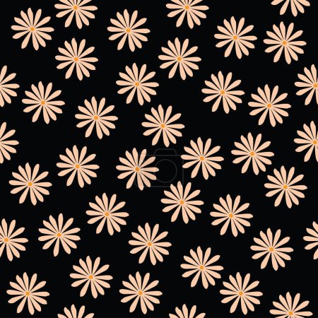 Illustration for DAISY SEAMLESS PATTERN IN EDITABLE VECTOR FILE - Royalty Free Image