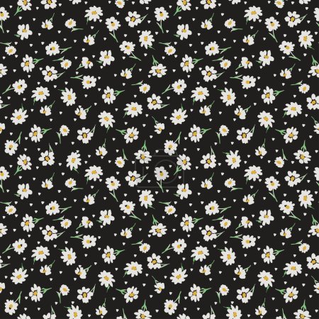 DAISY FLORAL SEAMLESS PATTERN IN EDITABLE VECTOR FILE