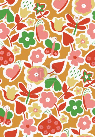 Illustration for COLORFUL CUT OUT SEAMLESS PATTERN IN EDITABLE VECTOR FILE - Royalty Free Image