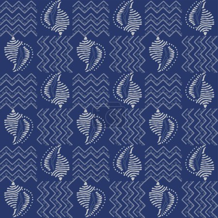 Illustration for SEA SHELL SEAMLESS PATTERN IN VECTOR FILE - Royalty Free Image