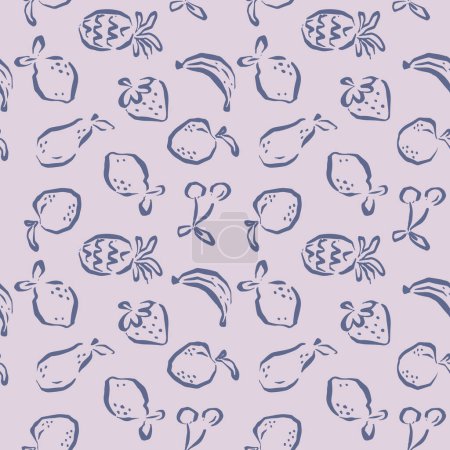 Illustration for FRUITS DRAWING REPEAT PRINT SEAMLESS PATTERN VECTOR - Royalty Free Image