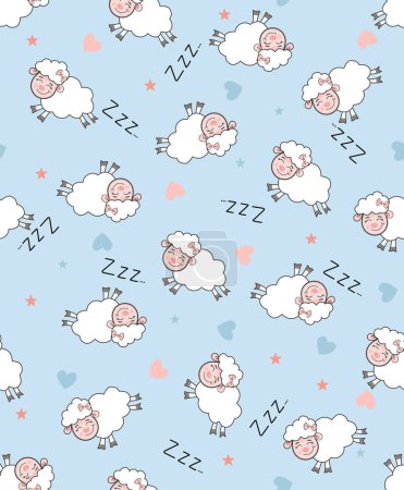 Illustration for SHEEP PRINT IN SEAMLESS PATTERN - Royalty Free Image