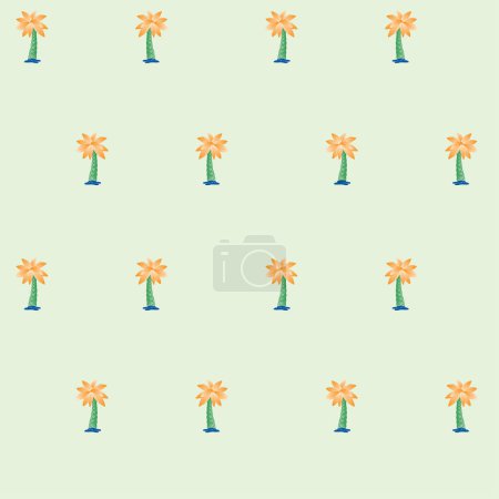Illustration for TROPICAL PALM SEAMLESS COLOURFUL PATTERN - Royalty Free Image