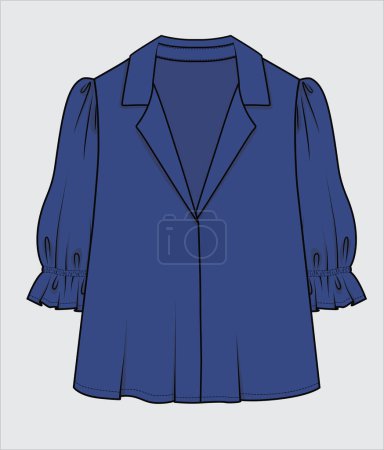 Illustration for WOVEN TOP FOR WOMEN CORPORATE WEAR IN EDITABLE VECTOR FILE - Royalty Free Image