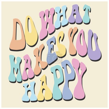 HAPPY COLORFUL PSYCHEDELIC TYPO GRAPHIC FOR MEN FRAUEN AND TEEN BOYS AND MÄDCHEN