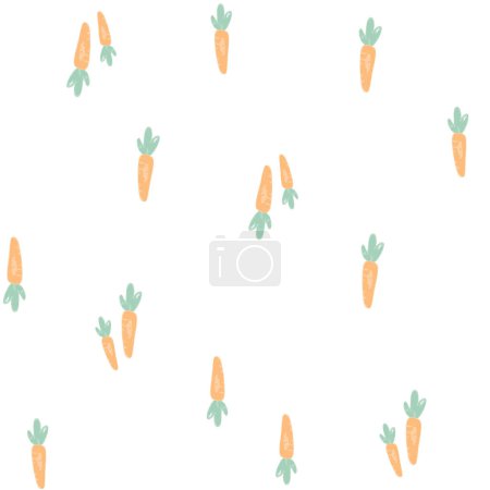 Illustration for SEAMLESS CARROT PATTERN RELATED TO KITCHEN BODIES PRINTS IN EDITABLE VECTOR FILE - Royalty Free Image