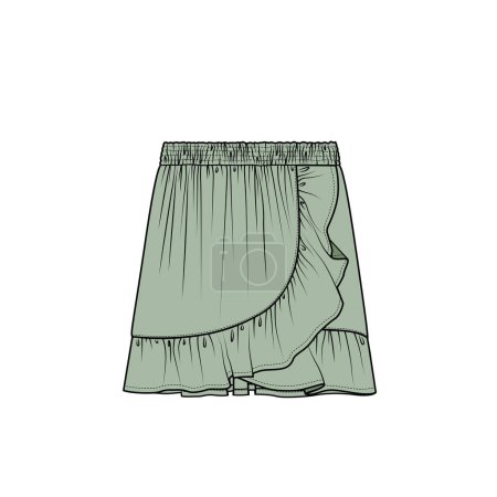 Illustration for HIGH LOW HEM AND FRILL SKIRT - Royalty Free Image