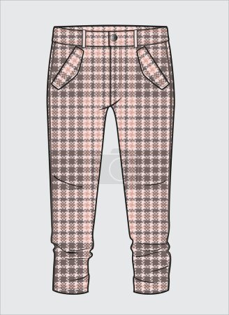 Illustration for BOTTOM WEAR FOR GIRLS AND TEENS TROUSER AND JOGGERS - Royalty Free Image