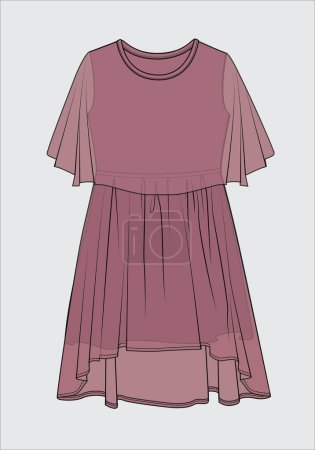 Téléchargez les illustrations : TRENDY FASHION robe pour les filles - en licence libre de droit