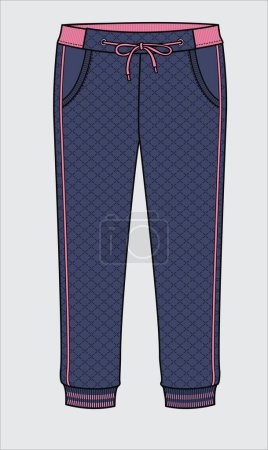 Illustration for GIRLS AND TEENS NAVY JOGGER - Royalty Free Image