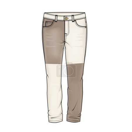 Illustration for CONTRAST PANEL TEEN AND WOMEN DENIM - Royalty Free Image