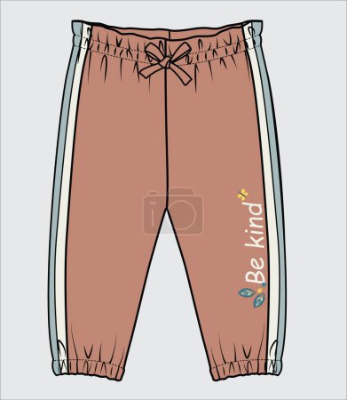 Illustration for BABY GIRL JOGGERS WITH STRIPE - Royalty Free Image