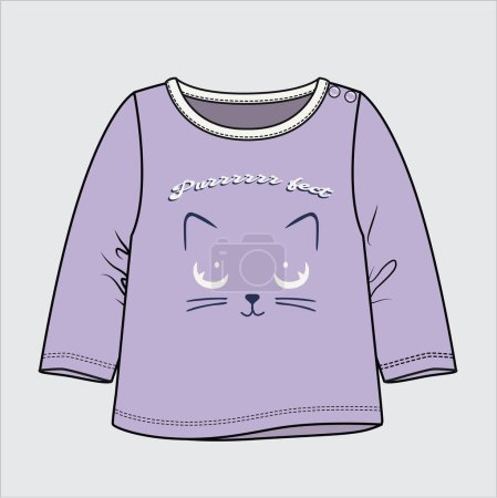 Illustration for BABY GIRLS TOPS WITH GRAPHICS - Royalty Free Image