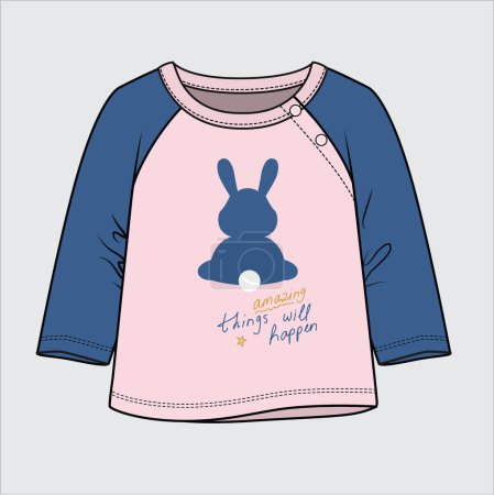 Illustration for BABY GIRLS TOPS WITH GRAPHICS - Royalty Free Image