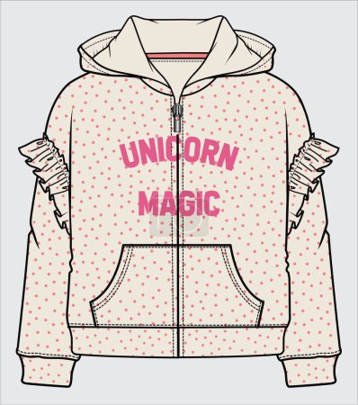 Illustration for UNICORN HOODIE FOR GIRLS AND TEENS - Royalty Free Image