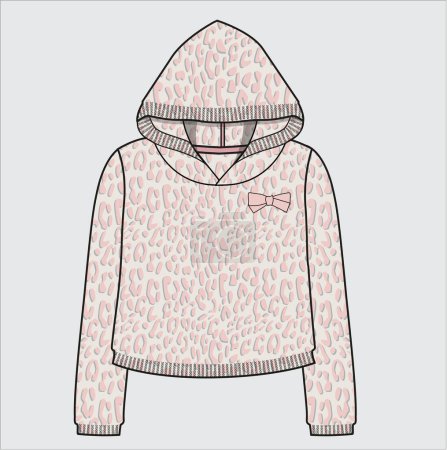 Illustration for GRLS AND TEEN SWEATER WITH HOODIE - Royalty Free Image