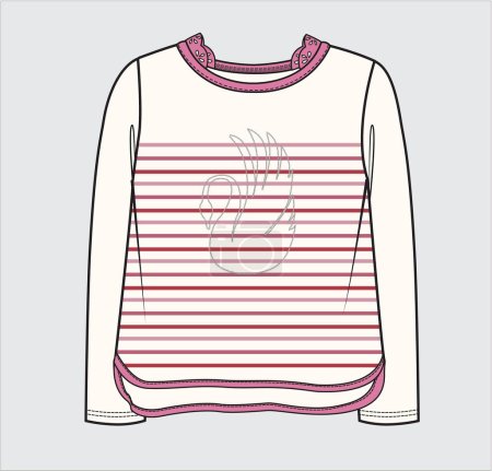 Illustration for LONG SLEEVES TOP FOR GIRLS - Royalty Free Image