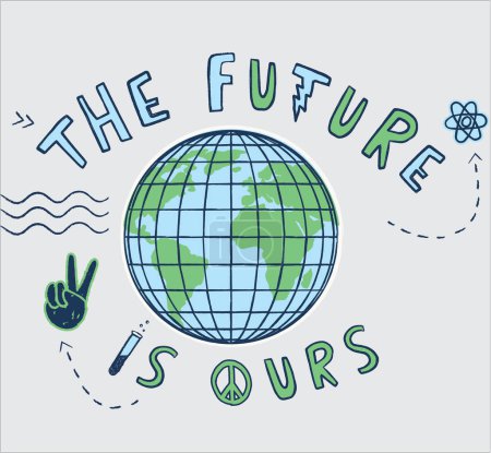 Illustration for SAVE EARTH SAVE THE WORLD GRAPHIC VECTOR - Royalty Free Image