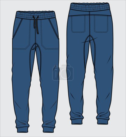 Illustration for Joggers for men and teen boys in editable vector file - Royalty Free Image