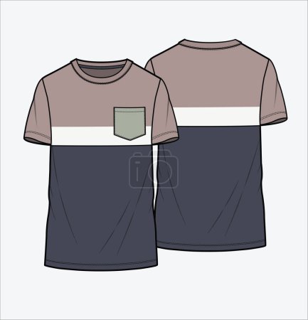 Illustration for STRIPE TEE FOR MEN AND BOYS - Royalty Free Image