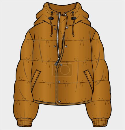 Ilustración de Ombre puffer chaqueta para unisex en archivo vectorial editable - Imagen libre de derechos