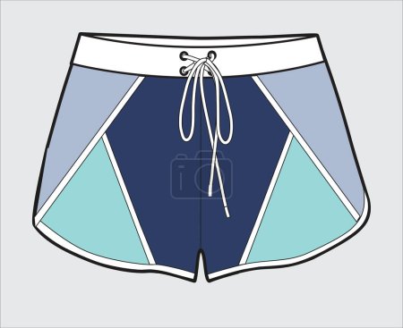 Illustration for Modern female clothes, colorful illustration of female shorts - Royalty Free Image