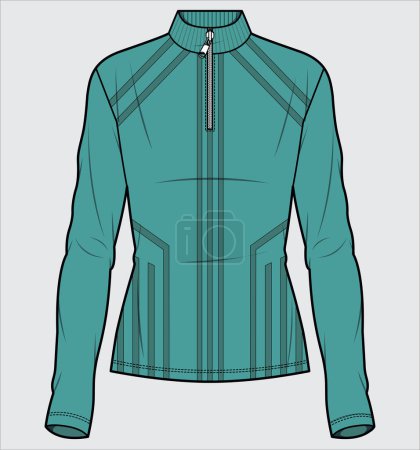 Illustration for Modern female clothes, colorful illustration of female hoodie - Royalty Free Image