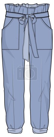 Ilustración de Mujer pantalones boceto, diseño de plantilla de ropa vector - Imagen libre de derechos